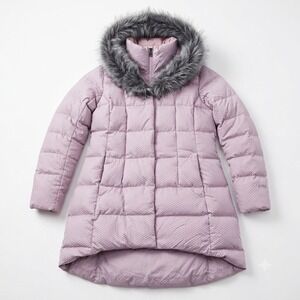The North Face Parkina Down Coat Womens L Lavender Textured Faux Fur NF0A4PA5